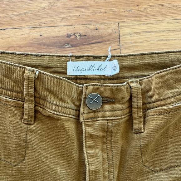 Unpublished Mustard Yellow Cropped Wide Leg Pants Size 24 - Picture 2 of 3